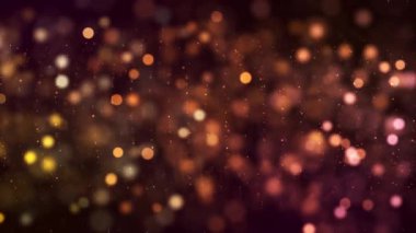 Brown color Delightful soft light bokeh and particles visuals with shallow depth of field. Abstract background with animation of flying and flickering particles as bokeh of light.