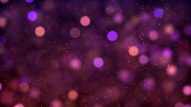 Magenta color Delightful soft light bokeh and particles visuals with shallow depth of field. Abstract background with animation of flying and flickering particles as bokeh of light.