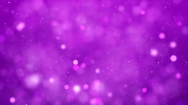 Purple color Delightful soft light bokeh and particles visuals with shallow depth of field. Abstract background with animation of flying and flickering particles as bokeh of light.