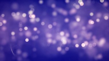 Blue color Delightful soft light bokeh and particles visuals with shallow depth of field. Abstract background with animation of flying and flickering particles as bokeh of light.