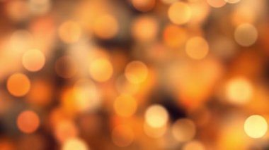 Yellow color Delightful soft light bokeh and particles visuals with shallow depth of field. Abstract background with animation of flying and flickering particles as bokeh of light.