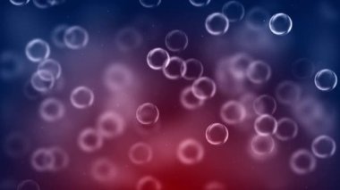 Abstract blue bubble light bokeh background. Elegant, detailed, and delightful bokeh and particles visuals with shallow depth of field. Digitally created soap bubbles floating animation background.