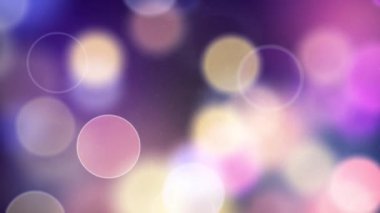 Purple color Delightful soft light bokeh and particles visuals with shallow depth of field. Abstract background with animation of flying and flickering particles as bokeh of light.