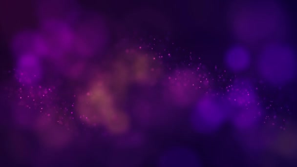 Color Violeta Delicioso Bokeh Luz Suave Partículas Visuales Con Poca — Vídeo de stock