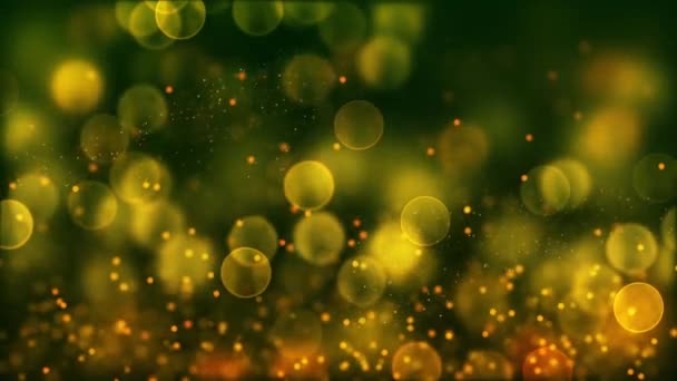 Color Amarillo Delicioso Bokeh Luz Suave Partículas Visuales Con Poca — Vídeo de stock