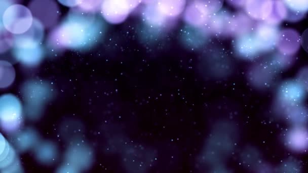 Blue Color Delightful Soft Light Bokeh Particles Visuals Shallow Depth — Vídeo de Stock