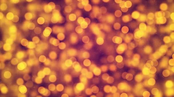 Yellow Color Delightful Soft Light Bokeh Particles Visuals Shallow Depth — Vídeos de Stock