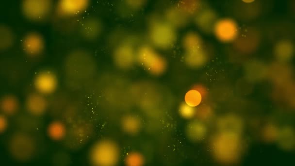 Green Color Delightful Soft Light Bokeh Particles Visuals Shallow Depth — Stock video