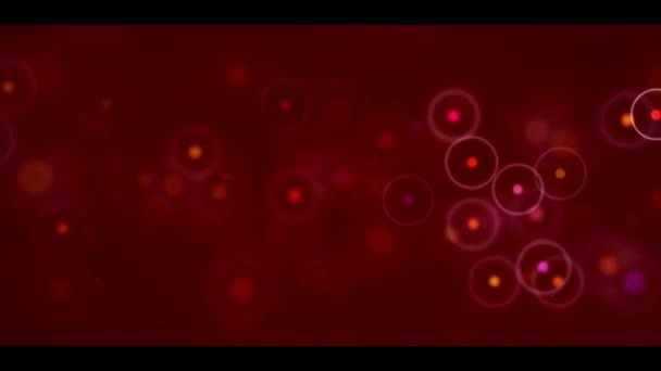 Color Rojo Delicioso Bokeh Luz Suave Partículas Visuales Con Poca — Vídeo de stock