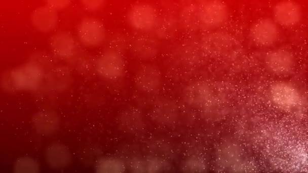 Kırmızı Renk Hoş Yumuşak Işık Bokeh Parçacıklar Yüzeysel Alan Derinliğinde — Stok video