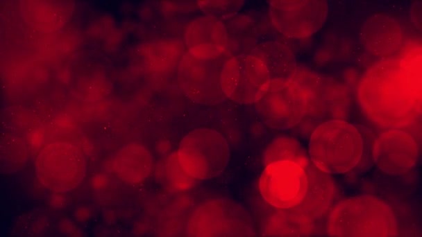 Color Rojo Delicioso Bokeh Luz Suave Partículas Visuales Con Poca — Vídeos de Stock