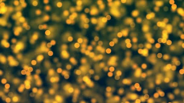 Yellow Color Delightful Soft Light Bokeh Particles Visuals Shallow Depth — стоковое видео
