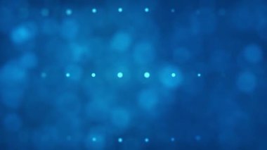 Blue color Delightful soft light bokeh and particles visuals with shallow depth of field. Abstract background with animation of flying and flickering particles as bokeh of light.