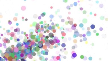Multi color Delightful soft light bokeh and particles visuals with shallow depth of field. Abstract background with animation of flying and flickering particles as bokeh of light.
