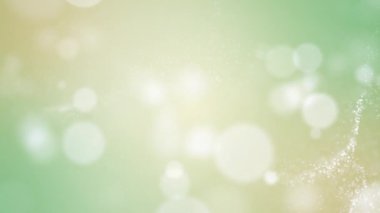 white green color Delightful soft light bokeh and particles visuals with shallow depth of field. Abstract background with animation of flying and flickering particles as bokeh of light.
