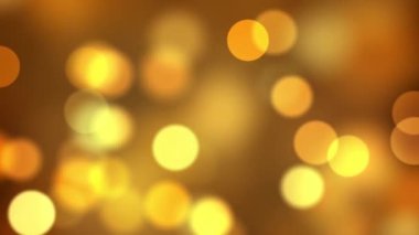 Yellow color Delightful soft light bokeh and particles visuals with shallow depth of field. Abstract background with animation of flying and flickering particles as bokeh of light.