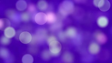 Blue color Delightful soft light bokeh and particles visuals with shallow depth of field. Abstract background with animation of flying and flickering particles as bokeh of light.
