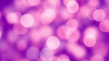 Pink color Delightful soft light bokeh and particles visuals with shallow depth of field. Abstract background with animation of flying and flickering particles as bokeh of light.