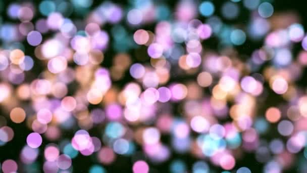 Multi Color Delightful Soft Light Bokeh Particles Visuals Shallow Depth — Wideo stockowe