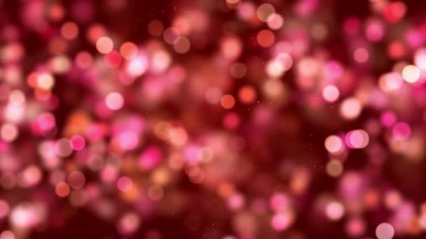 Red Color Delightful Soft Light Bokeh Particles Visuals Shallow Depth — Vídeo de Stock