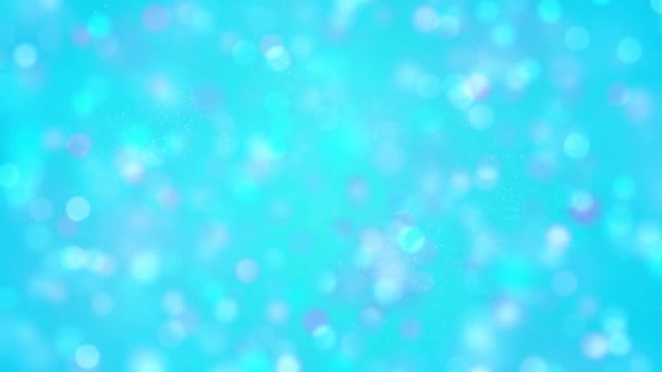 Color Azul Delicioso Bokeh Luz Suave Partículas Visuales Con Poca — Vídeos de Stock