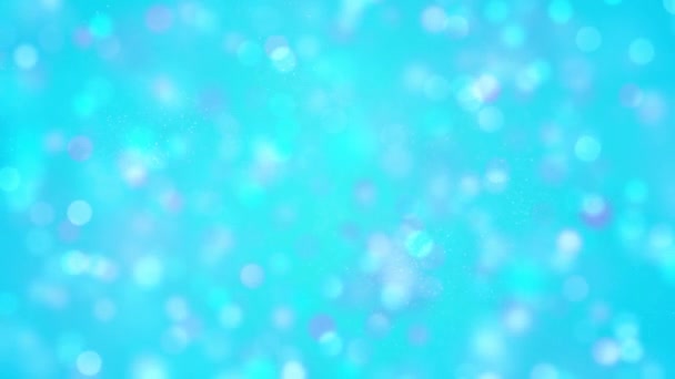 Blue Color Delightful Soft Light Bokeh Particles Visuals Shallow Depth — Stok video