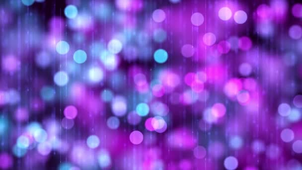Color Púrpura Delicioso Bokeh Luz Suave Partículas Visuales Con Poca — Vídeos de Stock