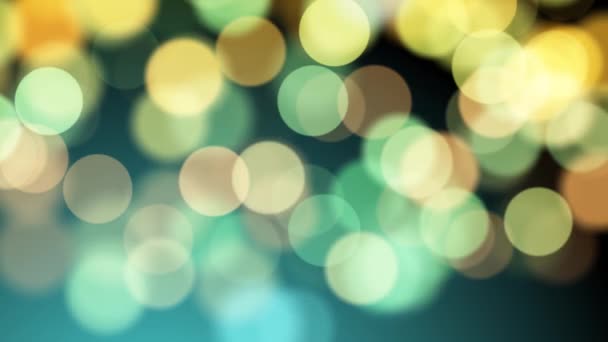 Green Color Delightful Soft Light Bokeh Particles Visuals Shallow Depth — Stock Video