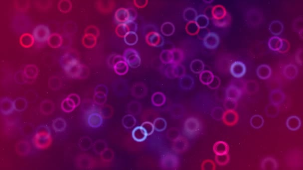 Абстрактний Фон Бульбашкою Пурпурової Плями Елегантні Деталізовані Чудові Боке Частинки — стокове відео