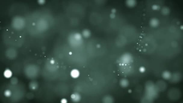 Green Color Delightful Soft Light Bokeh Particles Visuals Shallow Depth — Stockvideo