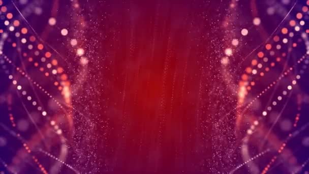 Red Color Delightful Soft Light Bokeh Particles Visuals Shallow Depth — 图库视频影像