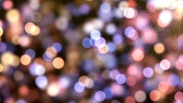 Rote Farbe Herrlich Weiches Licht Bokeh Und Partikel Visuals Mit — Stockvideo