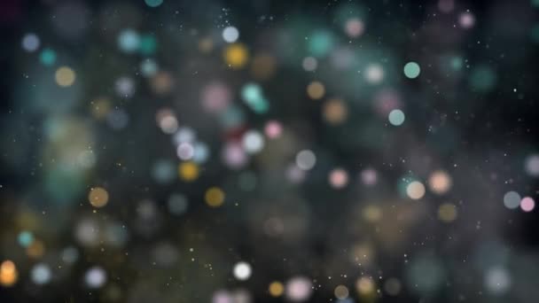 Multi Color Delightful Soft Light Bokeh Particles Visuals Shallow Depth — Vídeo de Stock