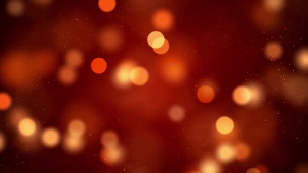 Cor Vermelha Delicioso Bokeh Luz Suave Partículas Visuais Com Profundidade — Vídeo de Stock