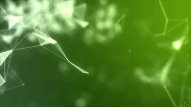 Soyut Plexus arkaplan animasyonu. Üç boyutlu soyut pleksus şekilleri. Bağlantı ve web konsepti. Dijital, iletişim ve noktalı teknoloji geçmişi. Döngü dizisi.