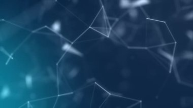 Soyut Plexus arkaplan animasyonu. Üç boyutlu soyut pleksus şekilleri. Bağlantı ve web konsepti. Dijital, iletişim ve noktalı teknoloji geçmişi. Döngü dizisi.