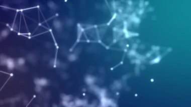 Soyut Plexus arkaplan animasyonu. Üç boyutlu soyut pleksus şekilleri. Bağlantı ve web konsepti. Dijital, iletişim ve noktalı teknoloji geçmişi. Döngü dizisi.