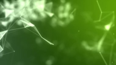 Soyut Plexus arkaplan animasyonu. Üç boyutlu soyut pleksus şekilleri. Bağlantı ve web konsepti. Dijital, iletişim ve noktalı teknoloji geçmişi. Döngü dizisi.