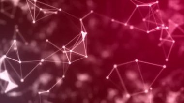 Soyut Plexus arkaplan animasyonu. Üç boyutlu soyut pleksus şekilleri. Bağlantı ve web konsepti. Dijital, iletişim ve noktalı teknoloji geçmişi. Döngü dizisi.
