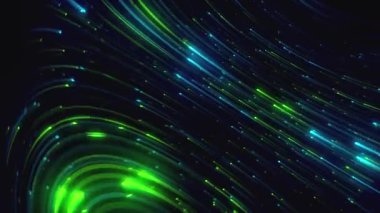 Soyut uzun kuyruk lambası çizgileri geometrik arka plan. Mavi fütüristik akıntı. Dijital veri akışı. Yaratıcı soyut arka plan. Enerji ışınları ve ışıkla dinamik desen. Nakil dokusu konsepti. yeşil ve gökyüzü mavi renkli ışık teknolojisi arka planı.