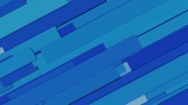 Mavi renk rastgele şeritleri düz arkaplan animasyonuna çeviriyor. Başlık, metin, video, animasyon ve sunum için soyut geometrik şekil dikdörtgen şeritler hareket grafikleri arkaplan animasyonu