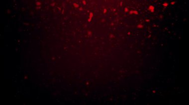 Kırmızı renk kalp şekli hoş yumuşak ışık bokeh ve parçacıklar sığ alan derinliğine sahip görseller. Uçan ve titreyen parçacıkların ışık demeti olarak canlandırılmış soyut arkaplan.