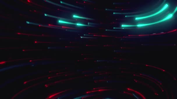 Анотація Довгих Ліній Хвостового Світла Геометричного Фону Синій Футуристичний Потік — стокове відео