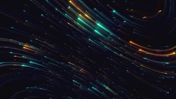 Абстрактно Длинные Хвостовые Световые Линии Геометрического Фона Голубой Футуристический Поток — стоковое видео