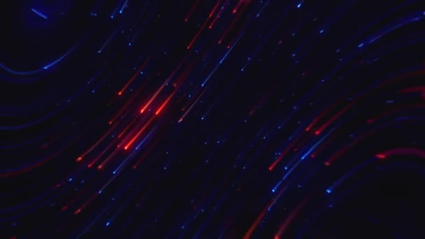 Abstract Long Tail Light Lines Geometric Background Blue Futuristic Stream — Vídeo de Stock