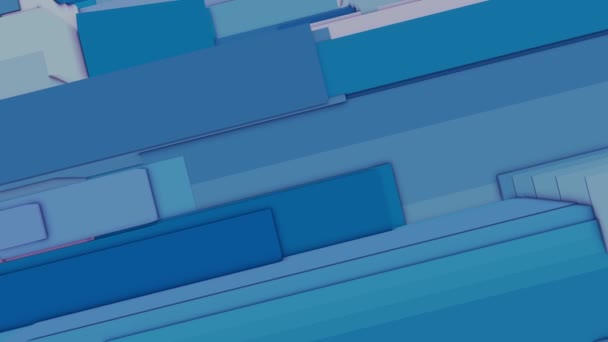 青い色をランダムに移動ストリップフラット背景アニメーション 概要タイトル テキスト ビデオ アニメーション プレゼンテーションのための幾何学的な形状の長方形ストリップモーショングラフィックスの背景アニメーション — ストック動画