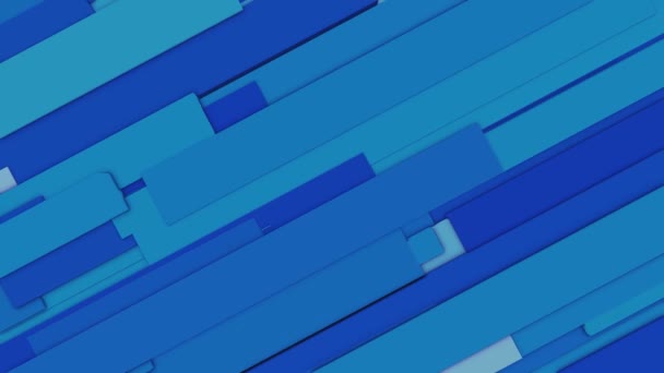 青い色をランダムに移動ストリップフラット背景アニメーション 概要タイトル テキスト ビデオ アニメーション プレゼンテーションのための幾何学的な形状の長方形ストリップモーショングラフィックスの背景アニメーション — ストック動画