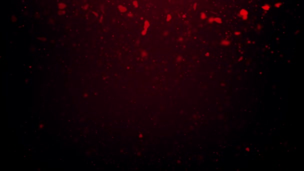 Red Color Heart Shape Delightful Soft Light Bokeh Particles Visuals — Stockvideo