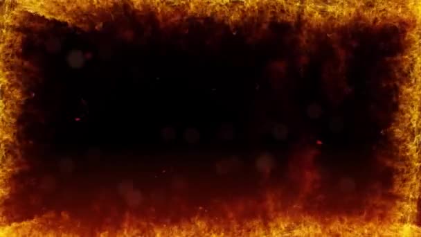Bright Orange Fire Flames Isolated Black Background Abstract Background Theme — Wideo stockowe