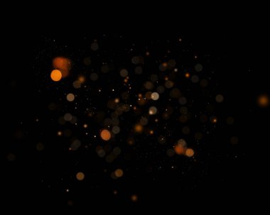 Defocused soft light and bokeh glitter lights background. Golden shimmering particles abstract bokeh glitter background. Abstract dust bokeh background.